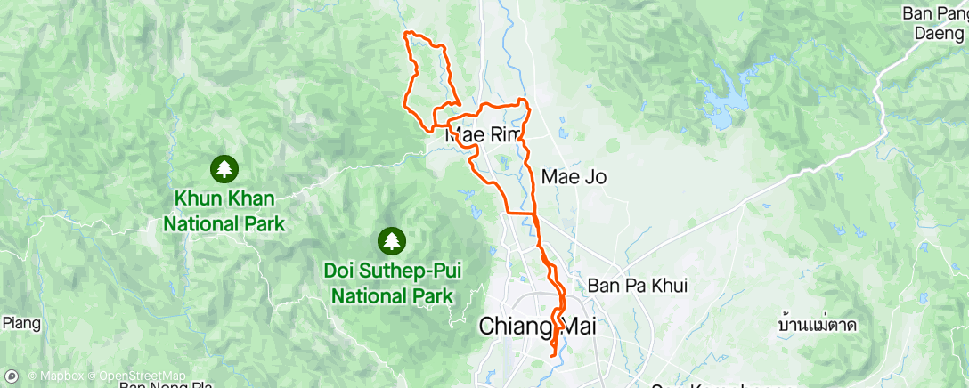 Map of the activity, Masked Morning Ride - Mae Rim / Mae Saa
