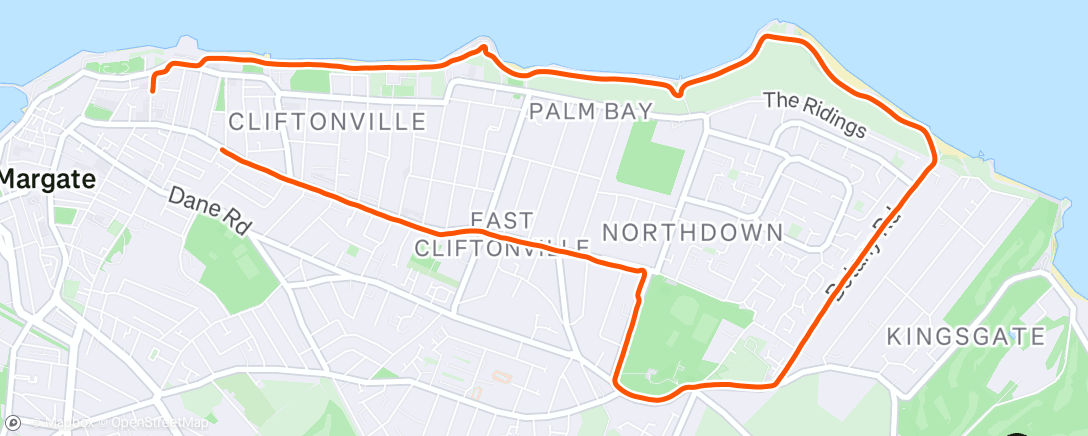 Map of the activity, Christmas Eve leg-stretch