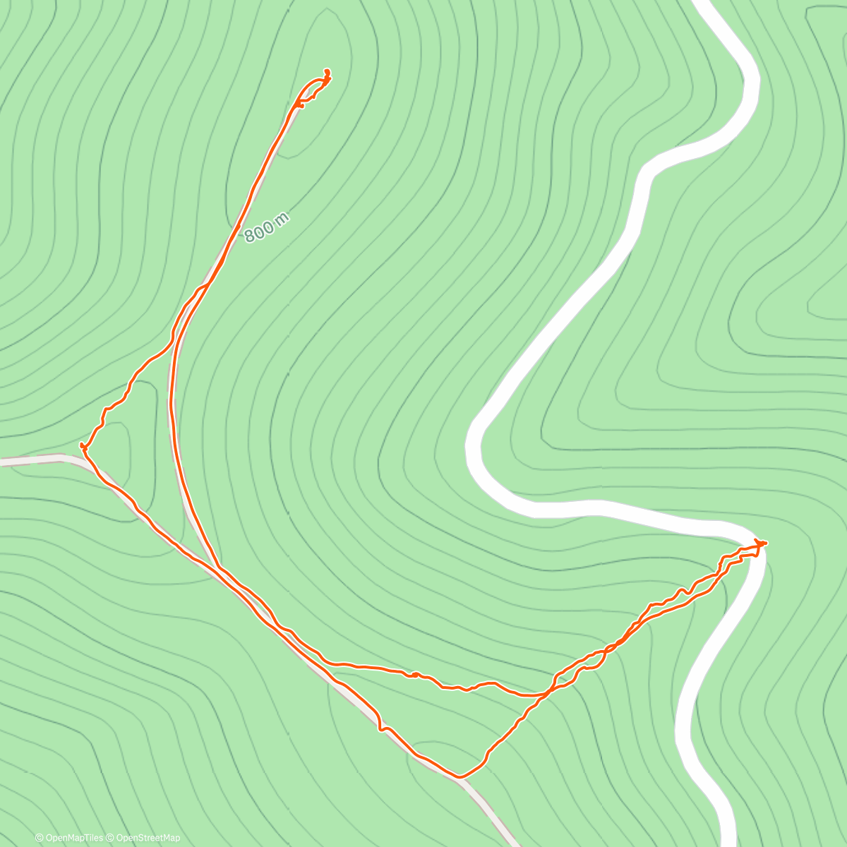 Map of the activity, 12’ o’clock Knob summit hike