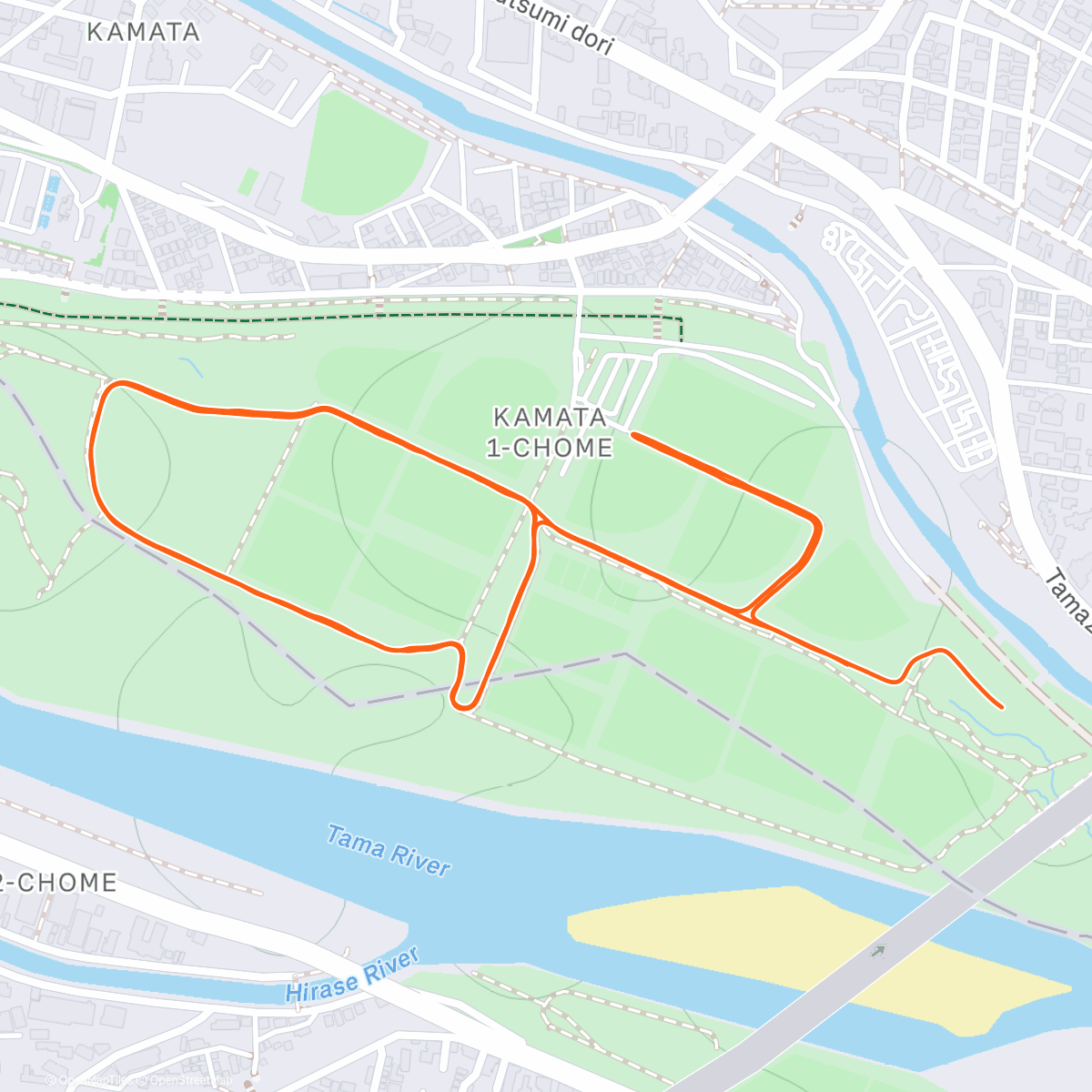 Map of the activity, parkrun Japan #127