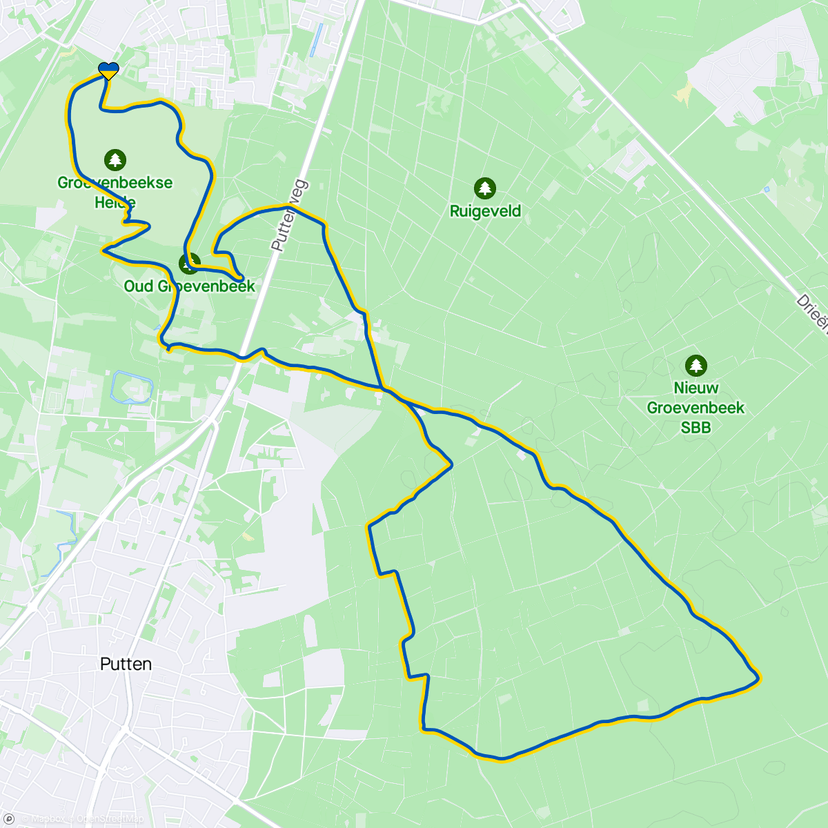 Map of the activity, Rondje Landgoed Oud Groevenbeek