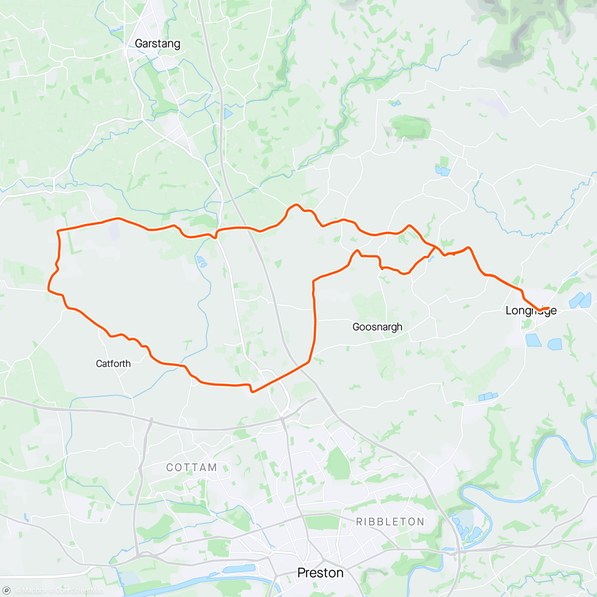 Map of the activity, Inskip loop, and a cafe full of Ribbles