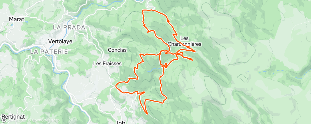 Map of the activity, Sortie VTT le matin