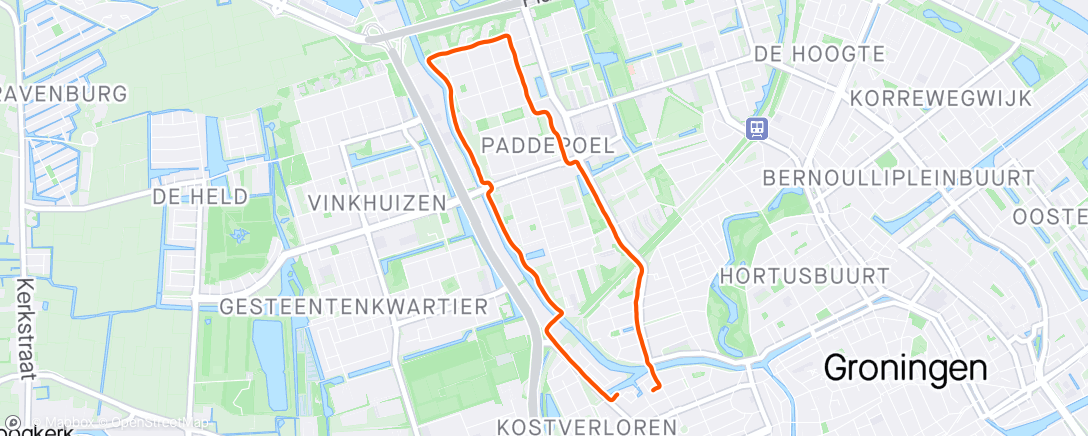 Karte der Aktivität „Paddepoelloop 5 km”