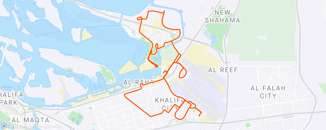 Map of the activity, Al Raha new Sunday route: Airport + Yas