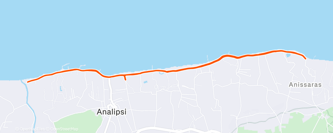 Map of the activity, Afternoon Run