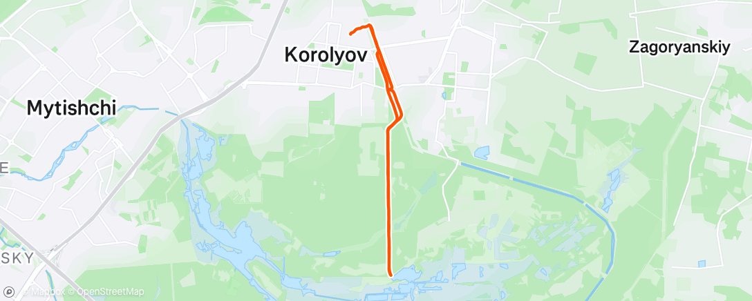 Map of the activity, Evening Run