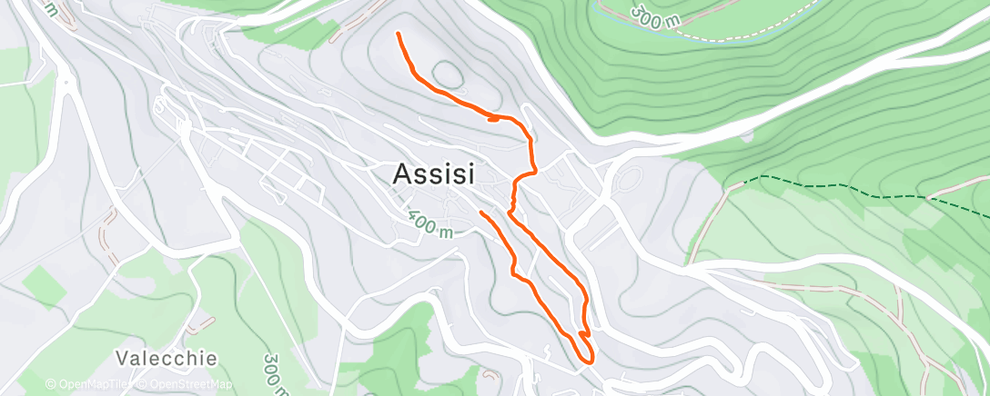 Map of the activity, Corsa serale