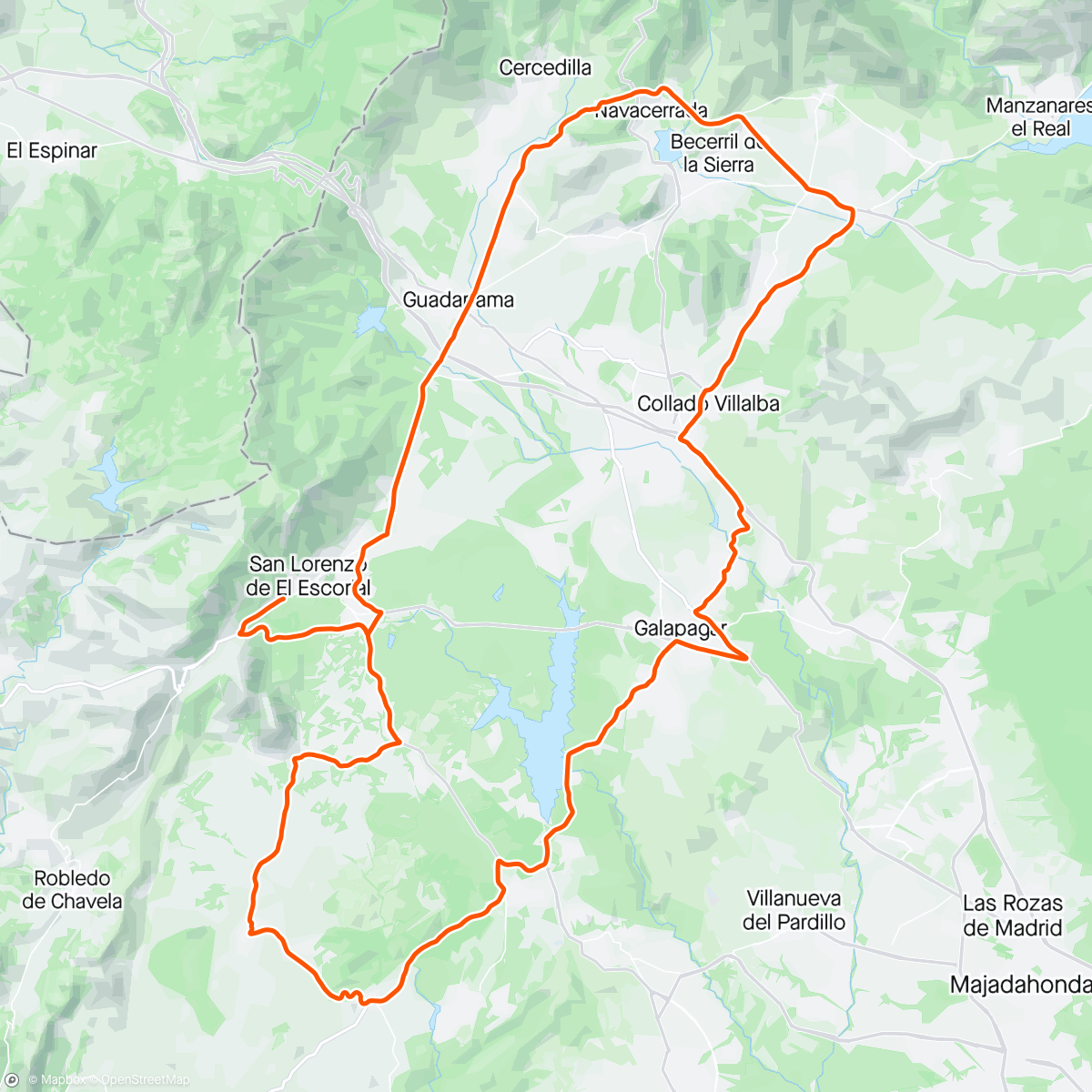 Map of the activity, Joder que aire, km14 Navacerrada a tope.