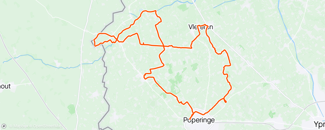 Map of the activity, Mtb Poperinge - Woesten - Vleteren - Krombeke - Roesbrugge - Proven - Poperinge
