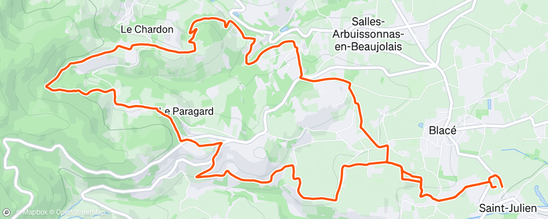 Map of the activity, Trail en soirée