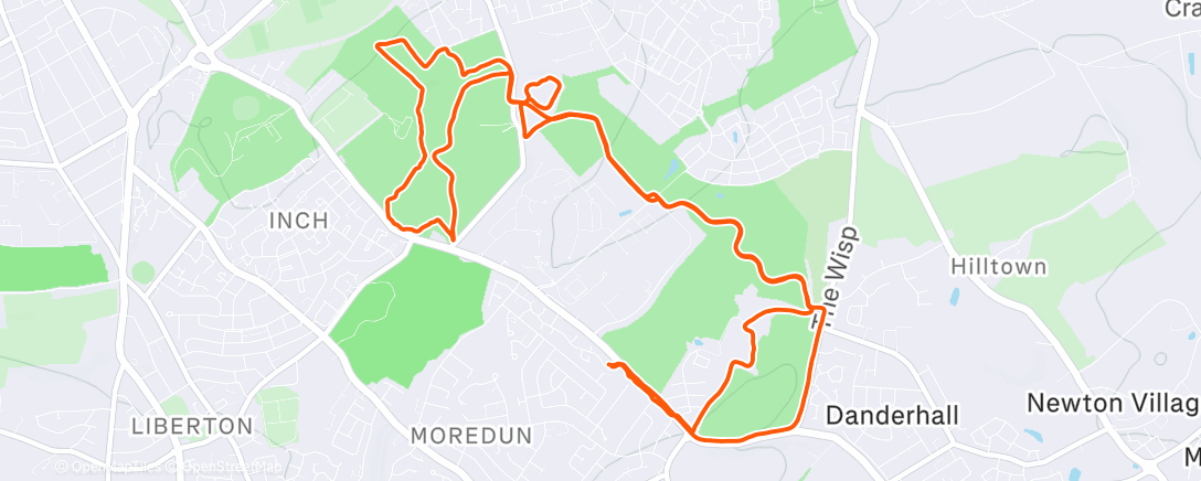 Map of the activity, Morning Trail Run