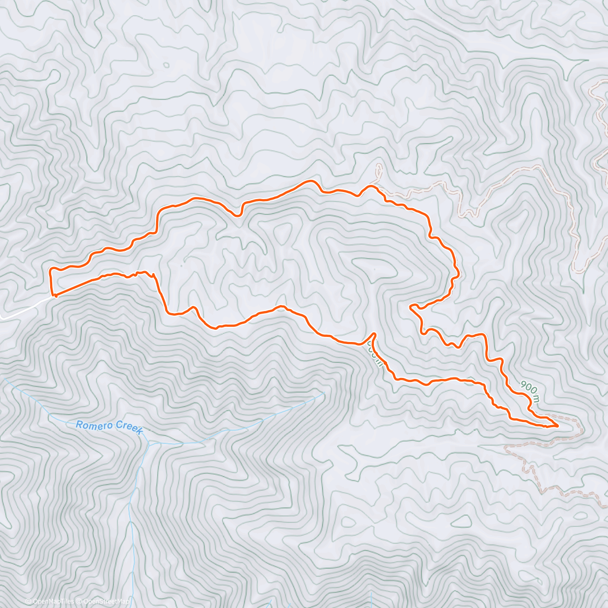 Map of the activity, Exploring Camino del Cielo East