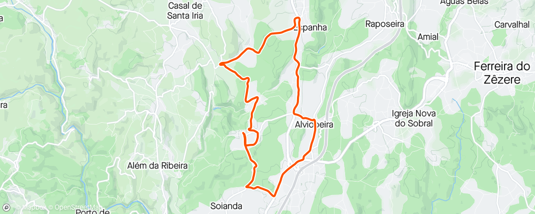Map of the activity, Volta de bicicleta ao anoitecer