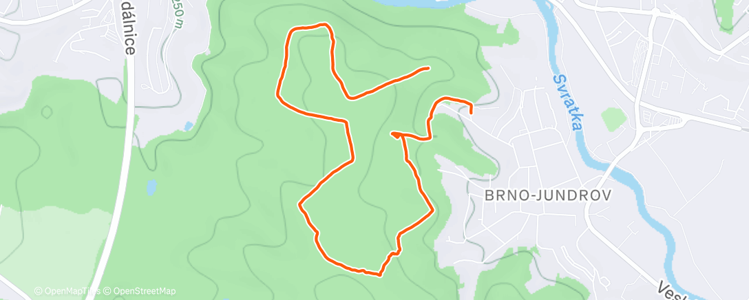 Map of the activity, Afternoon Run