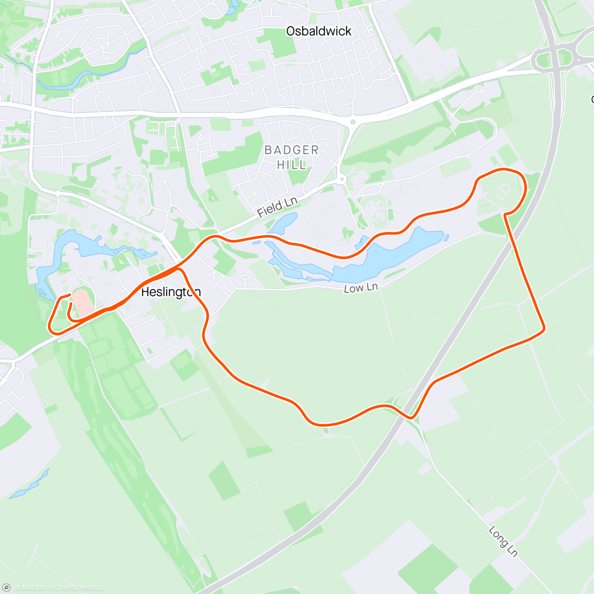 Map of the activity, Easy group run