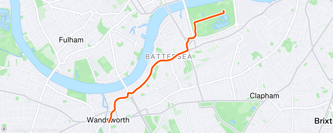 Map of the activity, Enroute to Battersea