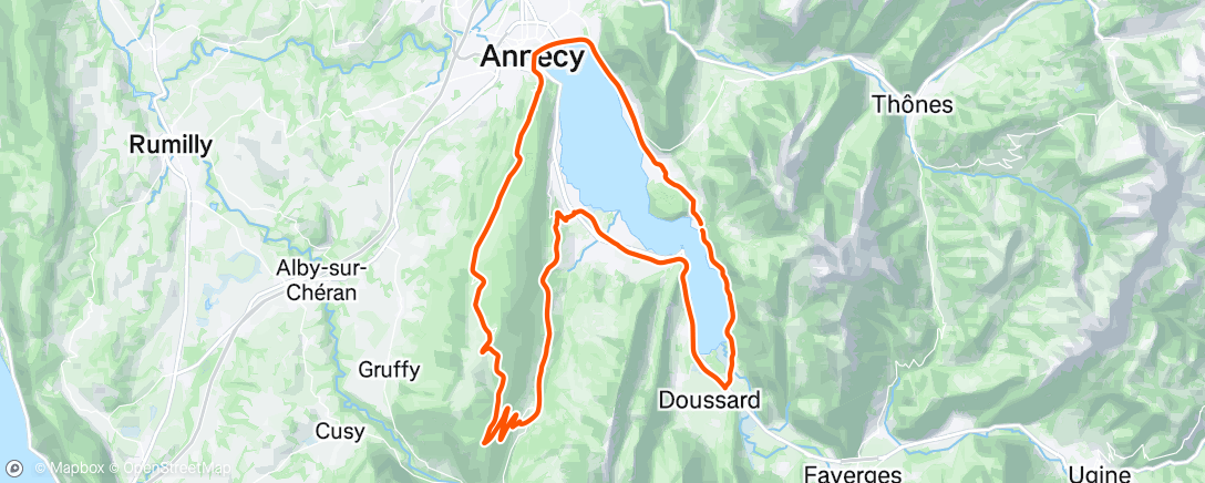 Map of the activity, Vélo dans l'après-midi