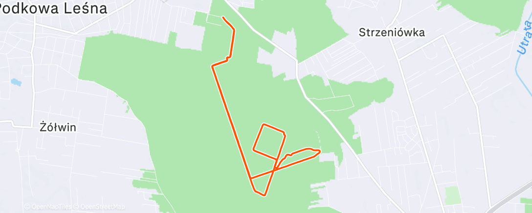 Map of the activity, 🟢 RunWalk 0.5/0.1 🦊🐺 ♥️111/125