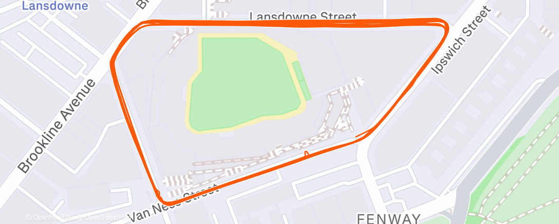 Map of the activity, Fenway Laps