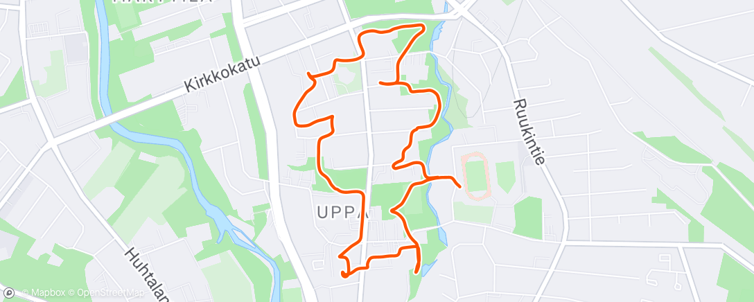 Map of the activity, Lunch Run