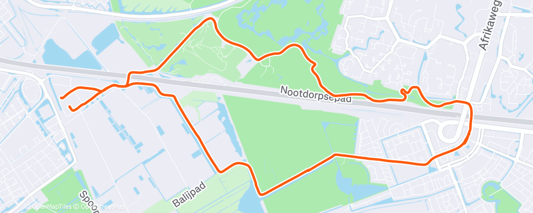 Map of the activity, Fugro Run met 3x2min, 2x4min en 3x2min intervallen