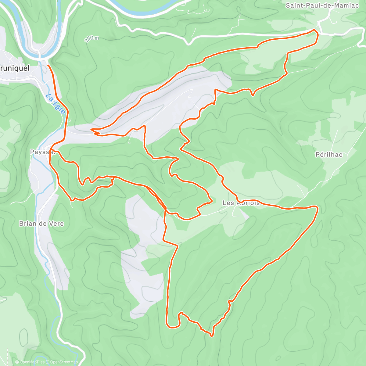 Карта физической активности (Tour des grottes)