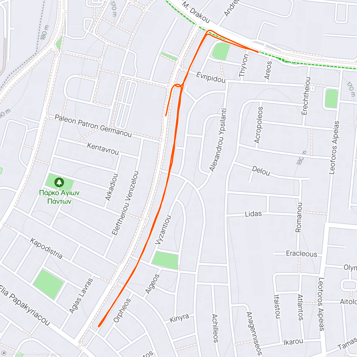 Mapa de la actividad, Duathlon Nicosia Run 2.5K