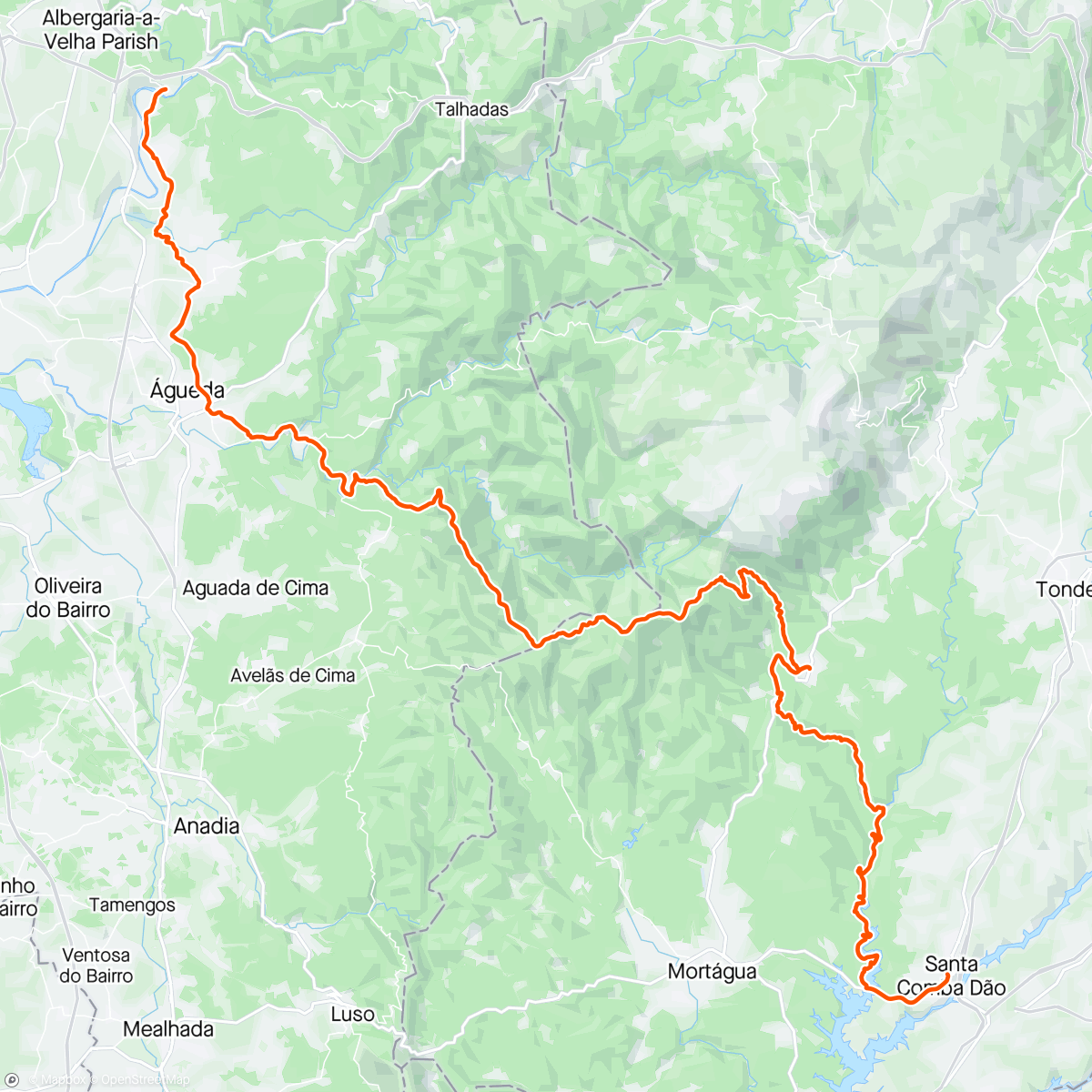 Mapa de la actividad, Volta de bicicleta de montanha matinal