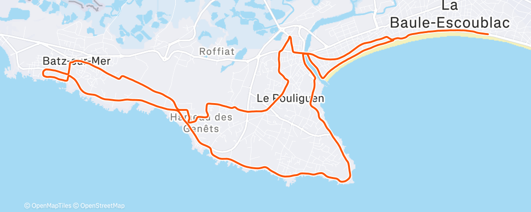 Map of the activity, Course à pied le matin