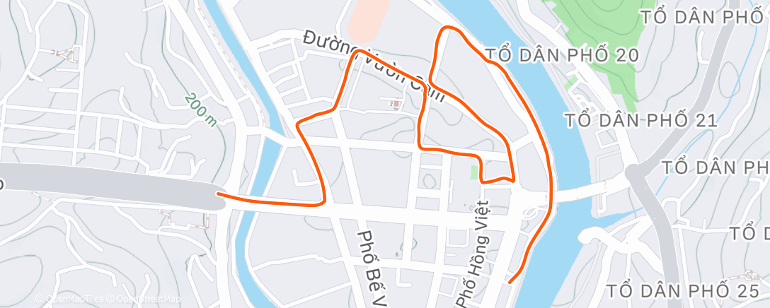 Map of the activity, Evening Walk
