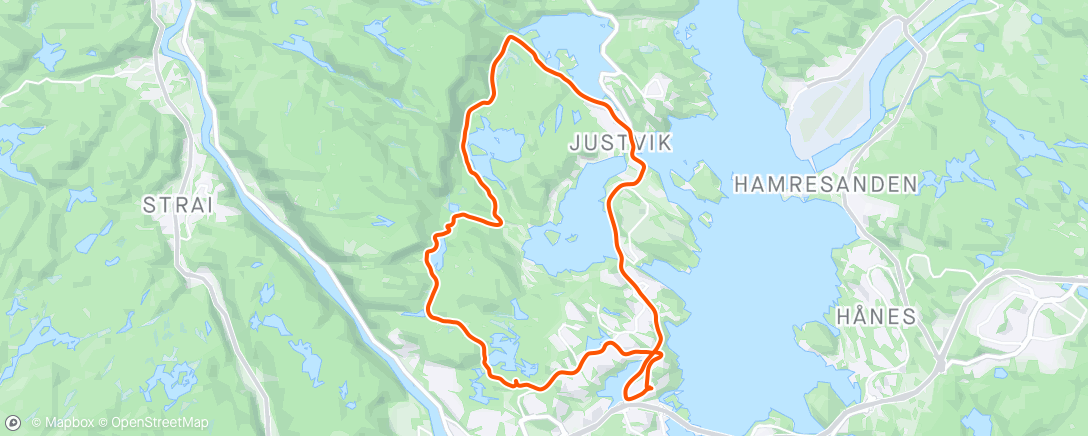 アクティビティ「Jegersberg GamlePostveien Justvik」の地図