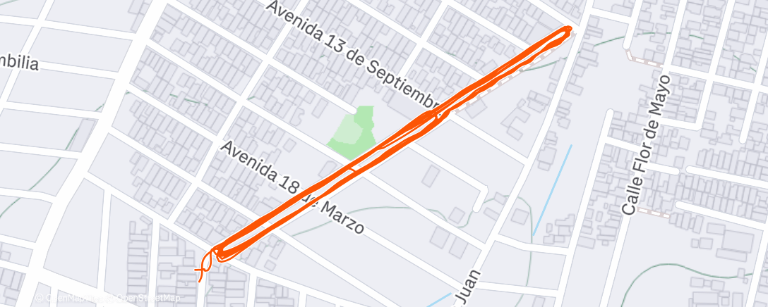 Map of the activity, Vuelta ciclística nocturna