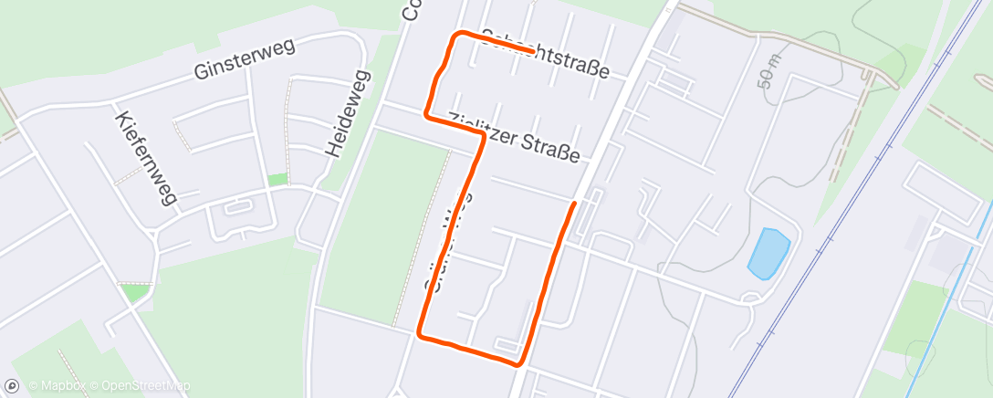 Map of the activity, Lauf am Abend