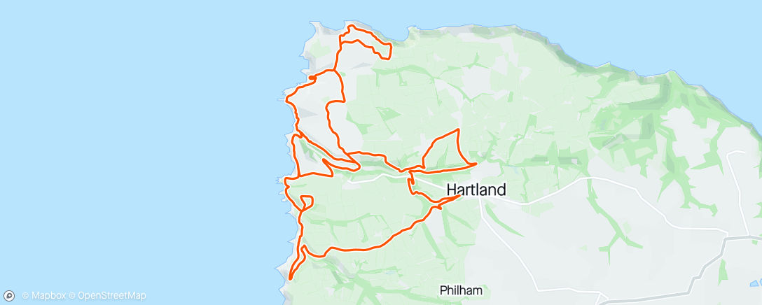 Map of the activity, Hartland Hartbreaker