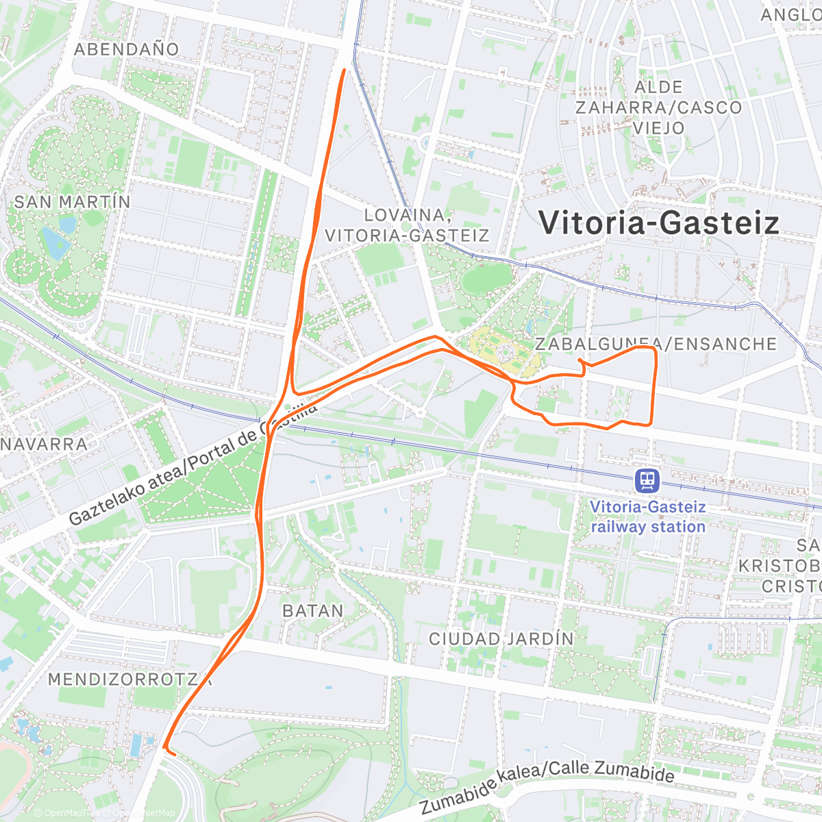 Mapa de la actividad (San Silvestre 2025, mis primeros más de 5 kms 🤣)