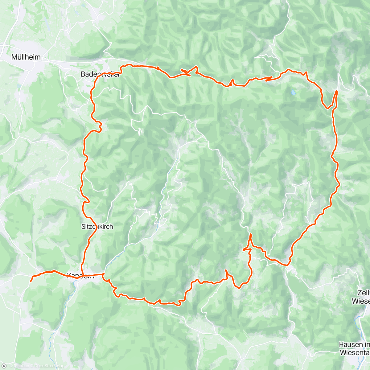 Map of the activity, Velo fahrn