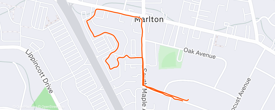 Map of the activity, Afternoon Run