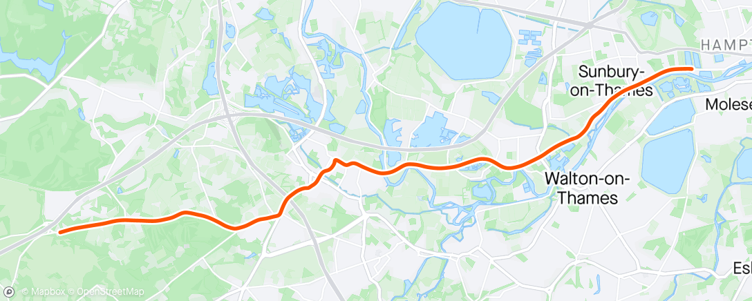 Karte der Aktivität „Hampton - Cycle - Cyclemeter”