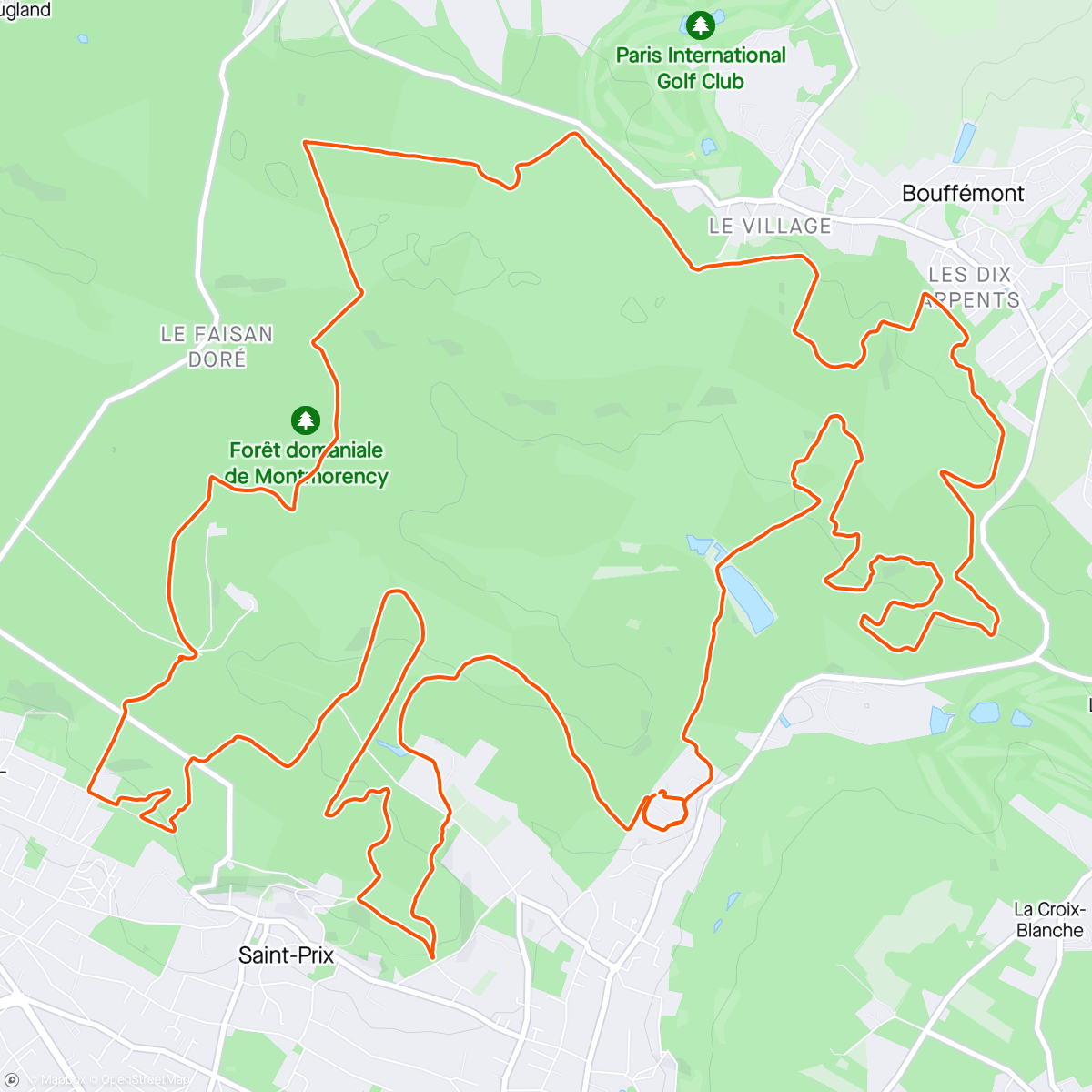 Map of the activity, 2T2M (trail tour du massif de Montmorency). Édition glaise, argile et patinoire 🛷🌳🌿
