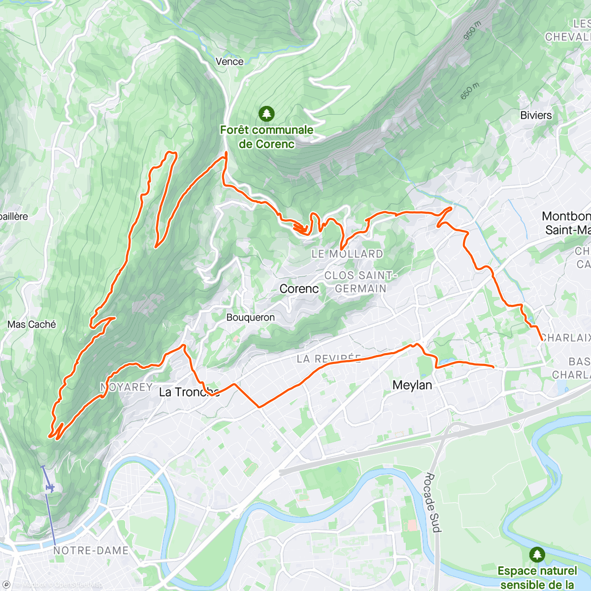 Map of the activity, Mont Rachais