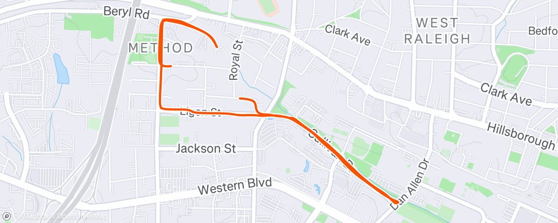 Map of the activity, Morning Run