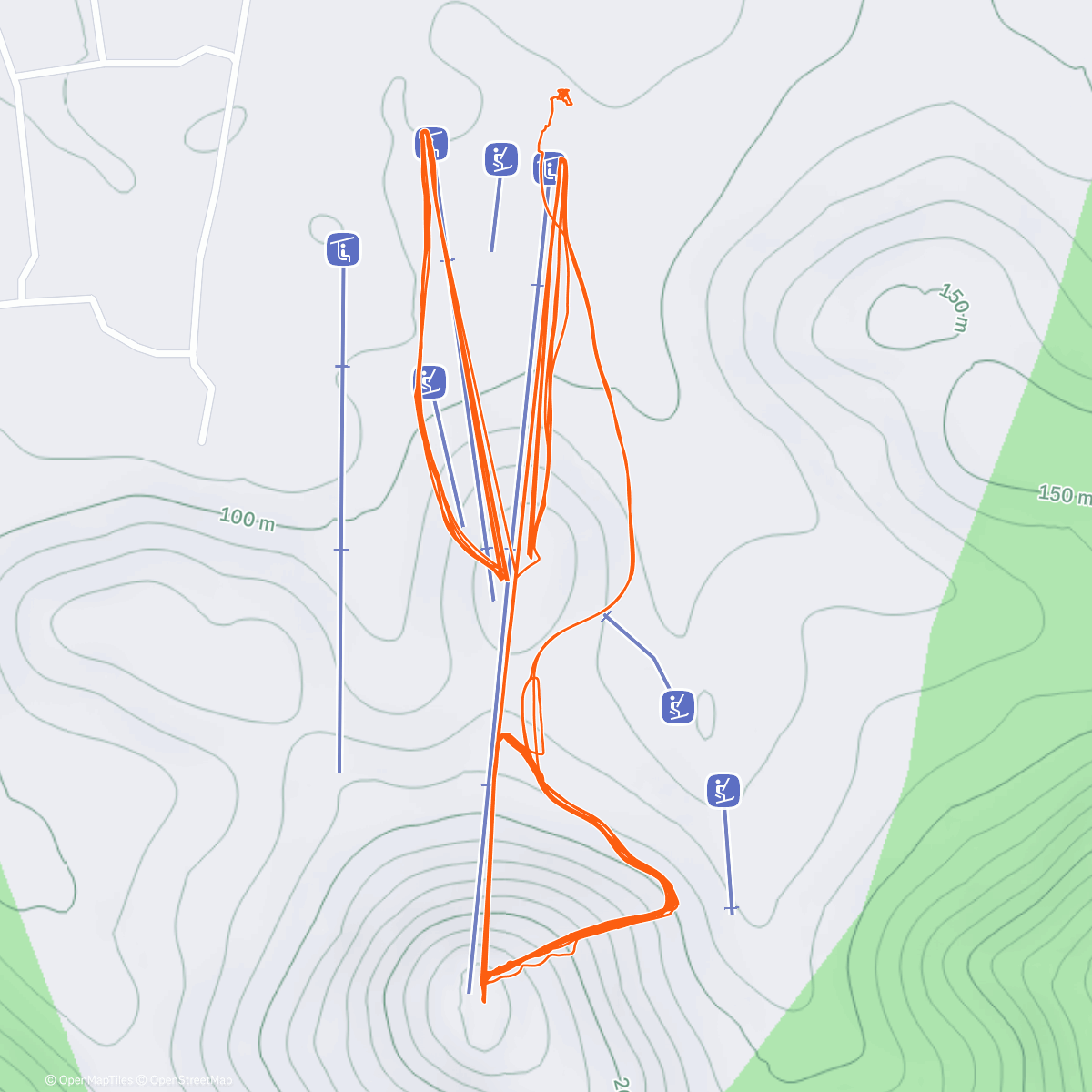 Map of the activity, 高山滑雪（上午） ☁️🥶 高级道开了，开心😃
