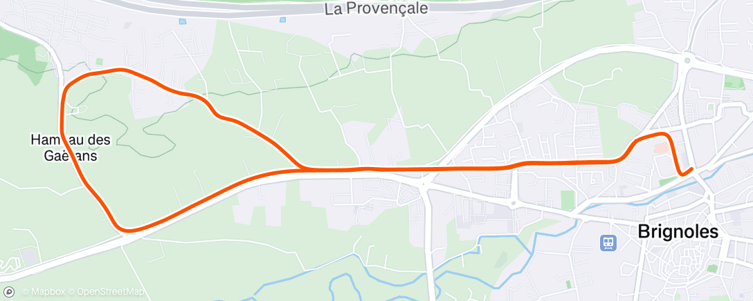 Map of the activity, Course à pied dans l'après-midi