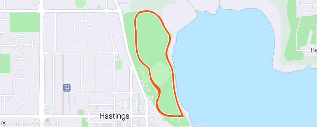 Map of the activity, Hastings Parkrun with Stella