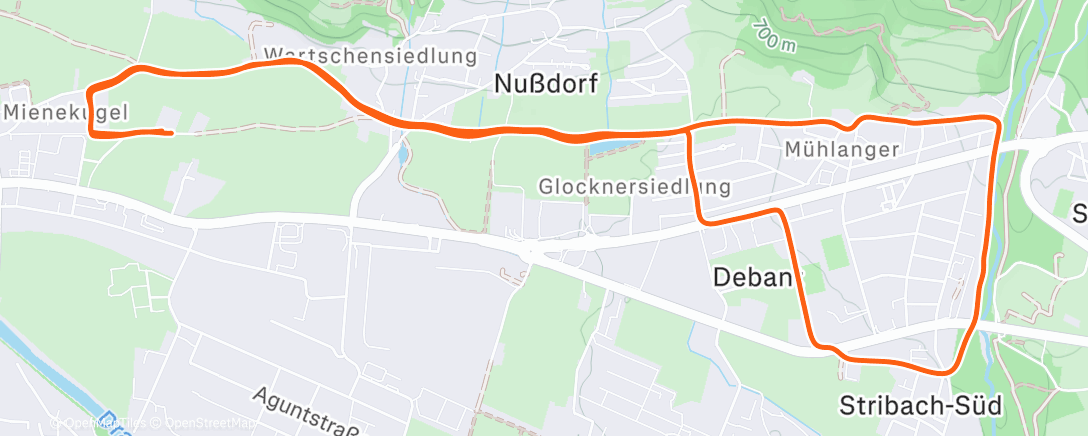 Map of the activity, Mittagslauf