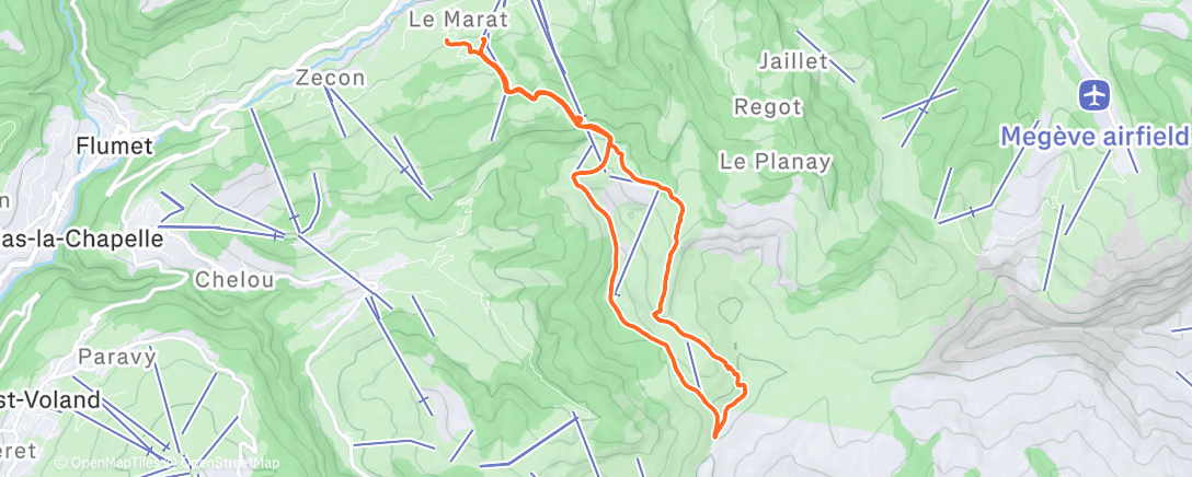 Map of the activity, Ski de randonnée le matin