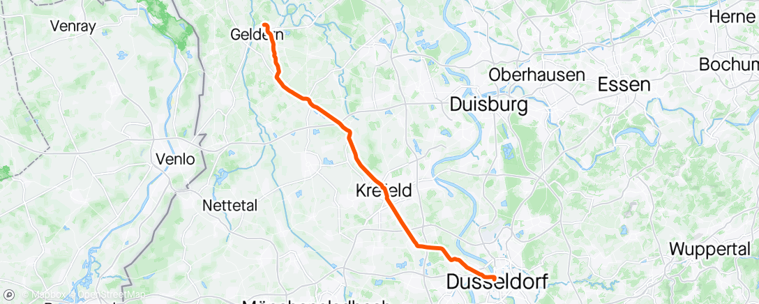 Map of the activity, Geldern to Dusseldorf. That bridge is for me