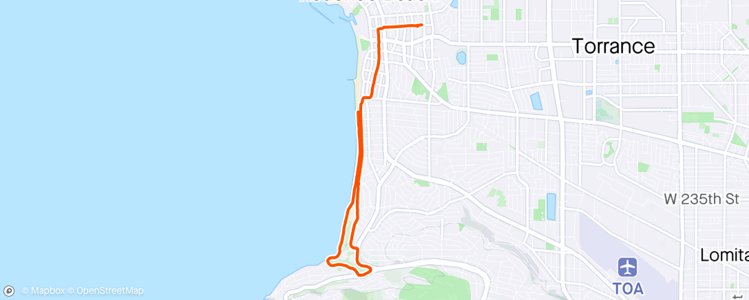 Map of the activity, actually 8.2 miles. started watch late. 😛🏃🏽‍♂️🌺