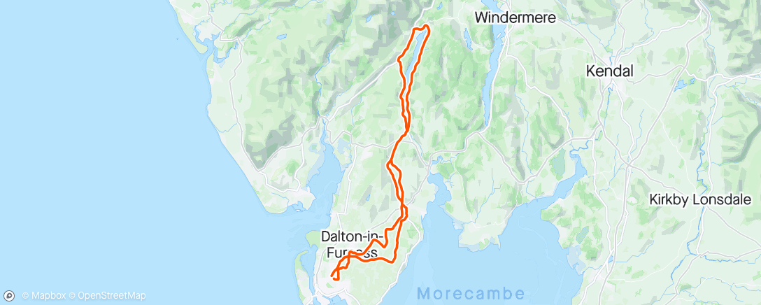 Map of the activity, Coniston summer loop e2w d30
